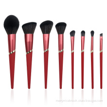 8PC Hot Red Makeup Brush Set